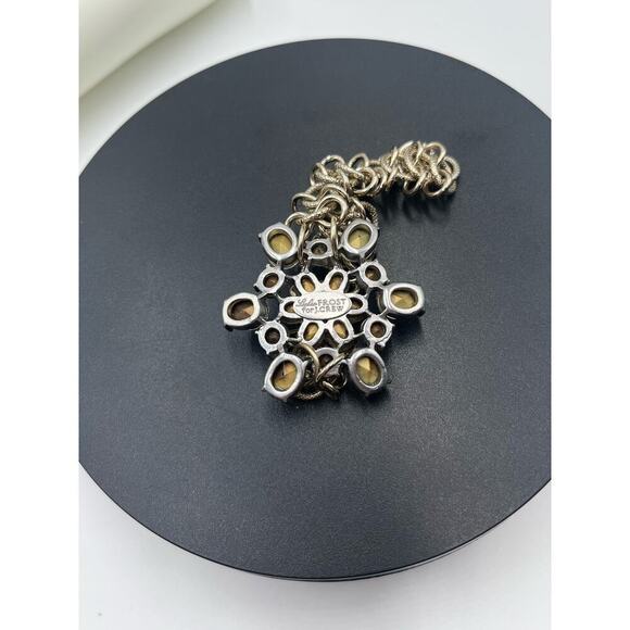 Lulu Frost for J. crew Gold Tone Rhinestone Cluster Statement  bracelet - Picture 11 of 13